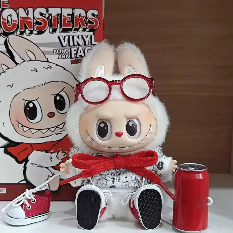 17Cm Labubu Trend Clothes Pendant Sitting Party Graffiti Strap Pants Hat Labubu Retro Clothes