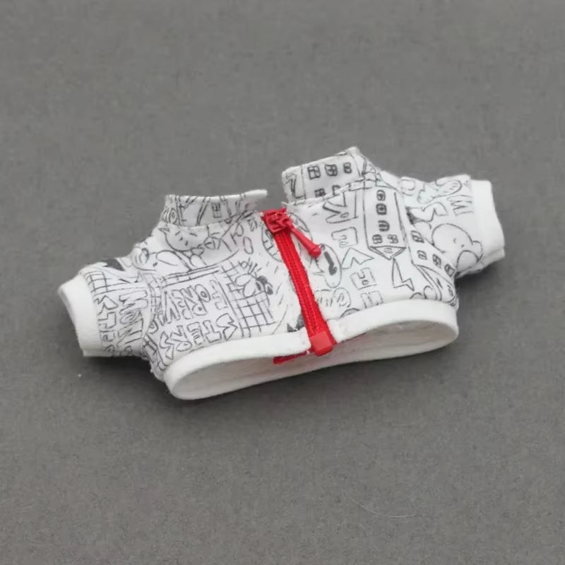 17Cm Labubu Trend Clothes Pendant Sitting Party Graffiti Strap Pants Hat Labubu Retro Clothes