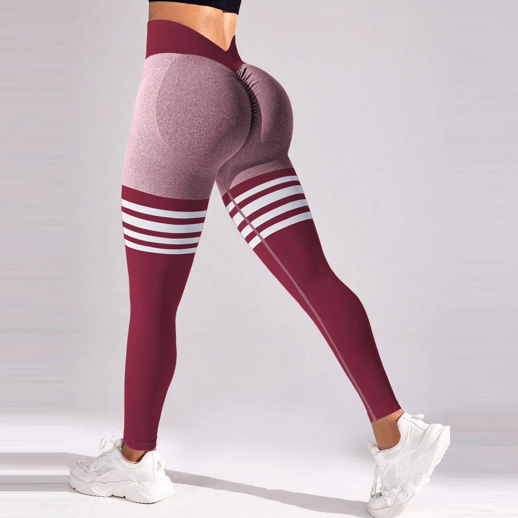 Leggings Fitness Scrunch con Taglio a V – Effetto Modellante