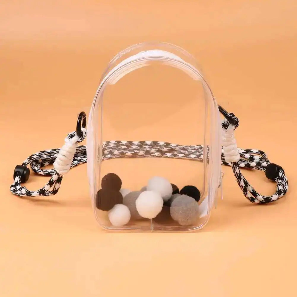 Labubu Protect Case Labubu Sitting Party 15Cm Cotton Doll Shoulder Pain Bag PVC Storage Bag Labubu